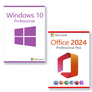 Microsoft Office 2024 Professional Plus + Windows 10 Professional Lizenz für 3 PC