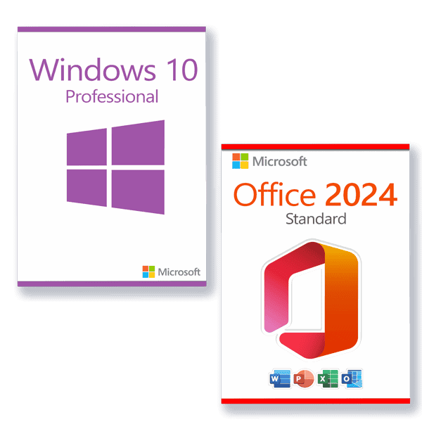 Microsoft Office 2024 Standard + Microsoft Windows 10 Professional Lizenz für 3 PC
