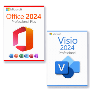 Microsoft Office 2024 Professional Plus + Microsoft Visio 2024 Professional Lizenz für 3 PC
