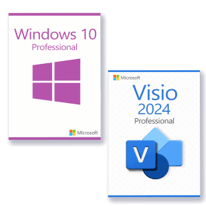 Microsoft Windows 10 Professional + Microsoft Visio 2024 Professional Lizenz für 3 PC