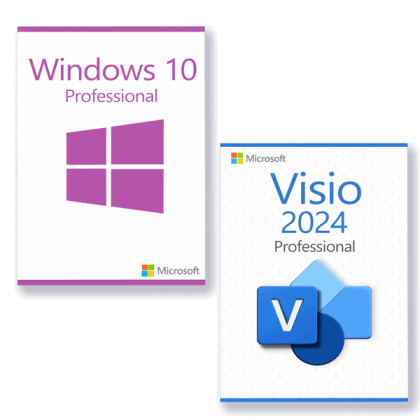 Microsoft Windows 10 Professional + Microsoft Visio 2024 Professional Lizenz für 3 PC